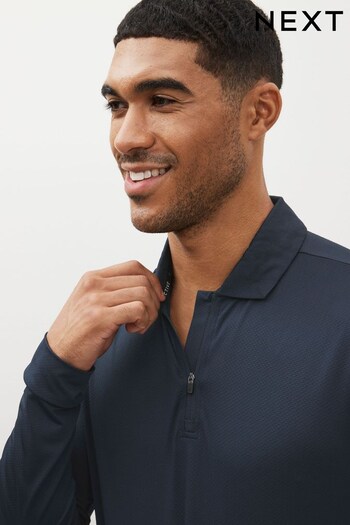 Navy Long Sleeve Golf Polo Shirt (366235) | £25