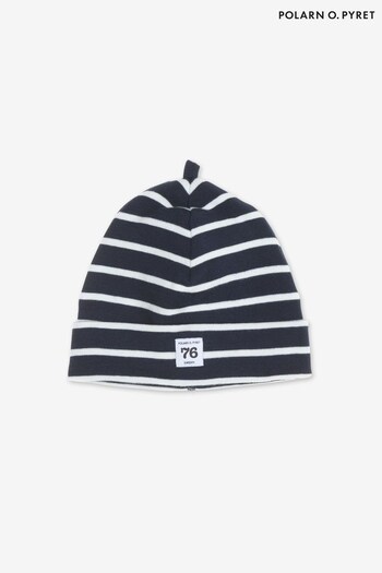 PO.P Blue Organic Cotton Striped Hat (366333) | £12