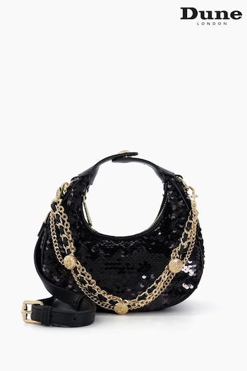 Dune London Dressing Sequin Mini Grab Crossbody Black Bag (366359) | £95