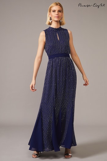 Phase Eight Blue Pippa Embellished Blouson Dress (366428) | £295