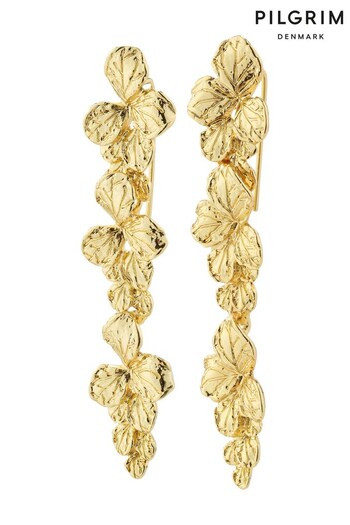 PILGRIM Gold Tone Echo Recycled Flower Dangle Earrings (366824) | £30