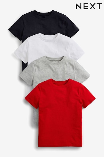 Red/White/Navy Short Sleeves T-Shirts Hoodie 4 Pack (3-16yrs) (367412) | £12 - £18
