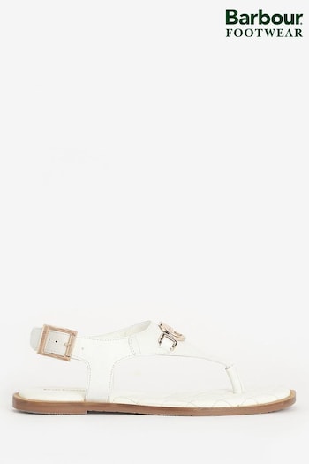 Barbour® White Vivienne Leather Sandals (367745) | £85