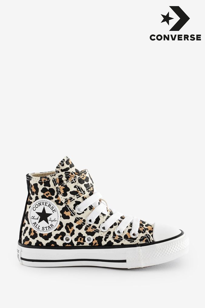 Leopard print converse top girls