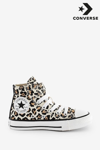 Converse Leopard Print Junior All Star 1V Easy On Trainers (367784) | £40