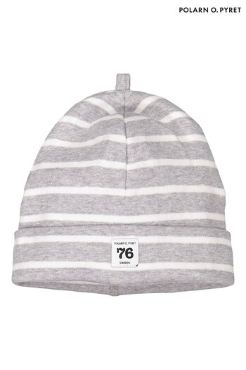 PO.P Grey Organic Cotton Striped Hat (368162) | £10