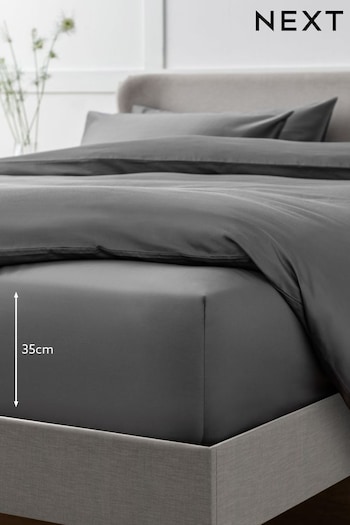 Charcoal Grey Collection Luxe 400 Thread Count Deep Fitted 100% Egyptian Cotton Sateen Deep Fitted Sheet (368837) | £25 - £40
