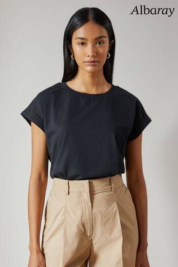Albaray Roll Sleeve Black T-Shirt (368882) | £29