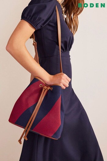 Boden Red Cotton Canvas Bucket Bag (369089) | £70