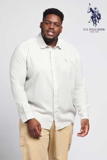 U.S. Polo Assn. Linen Blend Relaxed Long Sleeve Shirt (369338) | £65