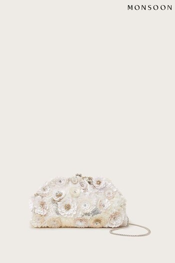 Monsoon Natural Floral Embellished Bridal Bag (369406) | £75