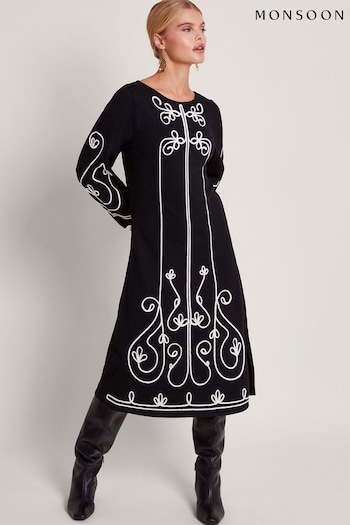 Monsoon Celda Cornelli Black Dress (369443) | £110