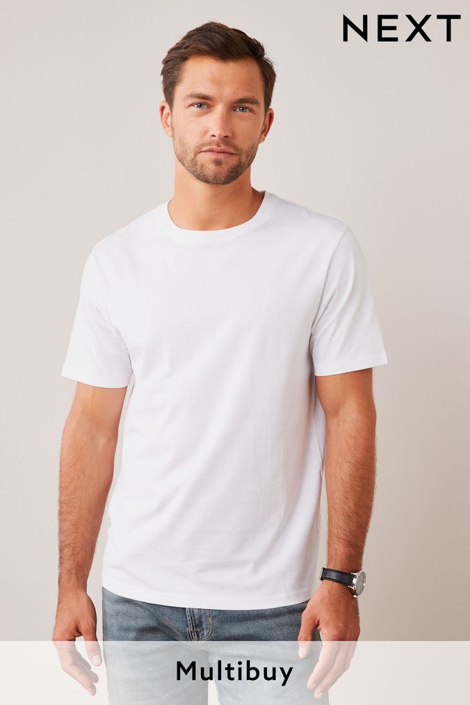 Mens White T-Shirts | Plain, Short & Long Sleeves T-Shirts