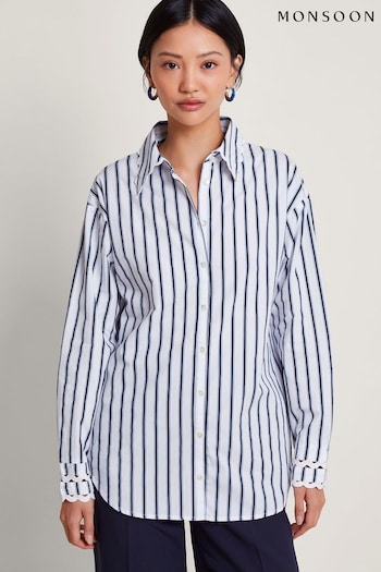 Monsoon Blue Selma Longline Shirt (369607) | £59