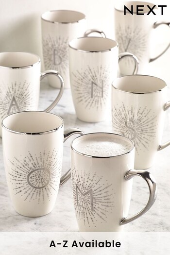 Silver Monogram Latte Mug (369608) | £7