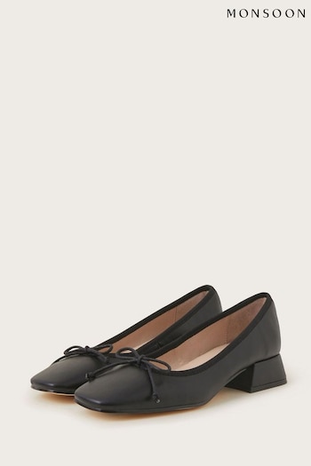 Monsoon Black Squared-Toe Block Heels (369637) | £65
