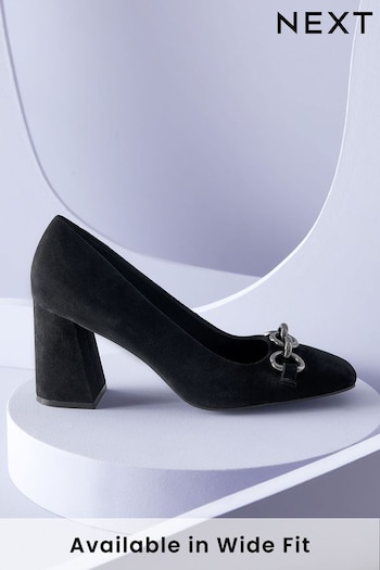 Black Regular/Wide Fit Forever Comfort® With Motionflex Hardware Trim Square Toe Court Shoes (369757) | £59