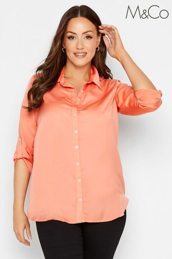 M&Co Orange Tab Sleeve Detail Shirt (369779) | £25