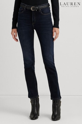Lauren Ralph Lauren Blue High Rise Straight Ankle Jeans (369894) | £159