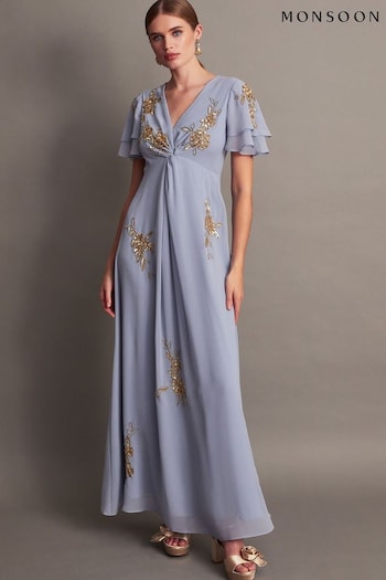 Monsoon Blue Kendra Embellished Maxi Dress (369945) | £150