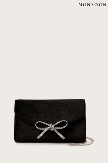Monsoon Velvet Bow Black Bag (369970) | £40