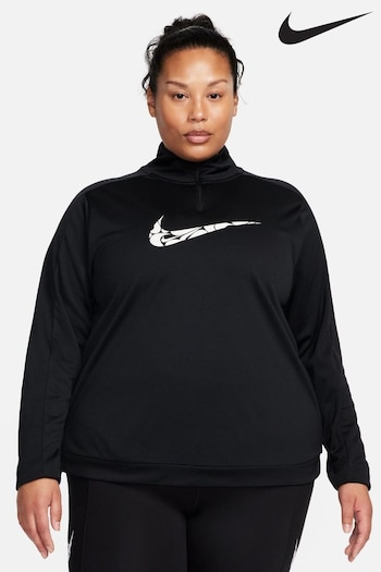 Nike alder Black Dri-FIT Curve Swoosh 1/2-Zip Mid Layer T-Shirt (370122) | £40