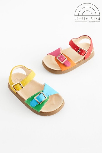 Little Bird by Jools Oliver Multi Rainbow Colourblock Footbed Sandals 1201A050-001 (370366) | £22 - £26