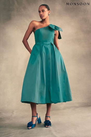 Monsoon Blue Bliss One-Shoulder Dress (370369) | £125