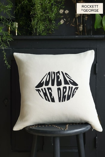 Rockett St George Love Is The Drug Knitted Lips Cushion (370666) | £32