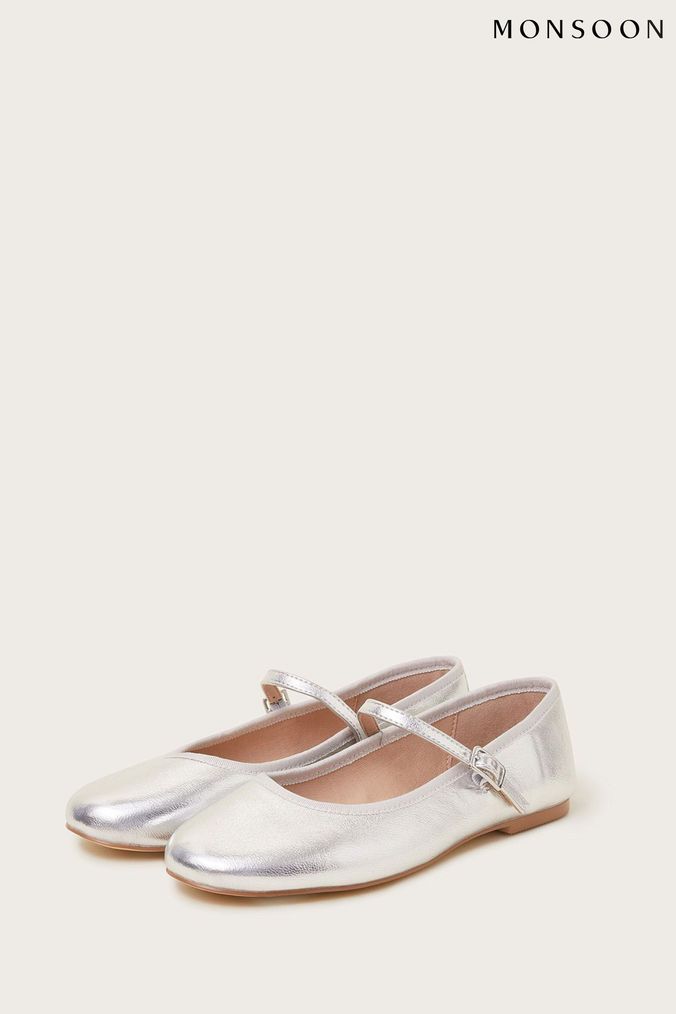 Next silver 2025 ballet pumps