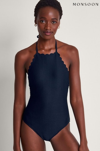 Monsoon Una Scallop Black Swimsuit (371051) | £50