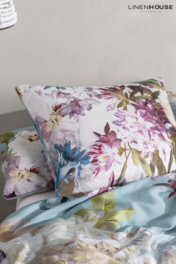 Linen House White Lena Floral Pillowcase Sham (371269) | £21