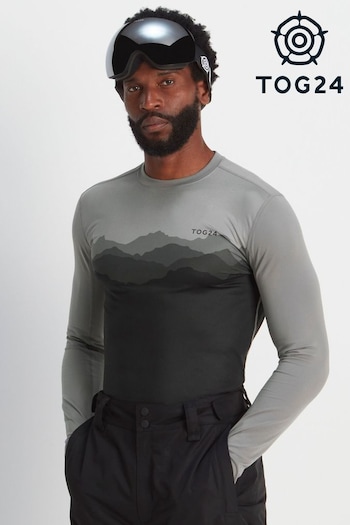 Tog 24 Charcoal Grey Snowdon Thermal Zip Neck Saga T-Shirt (371686) | £32