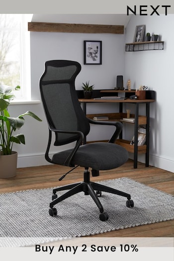 Simple Contemporary Charcoal Grey Selby Office Desk Chair With Black Base (371972) | £190
