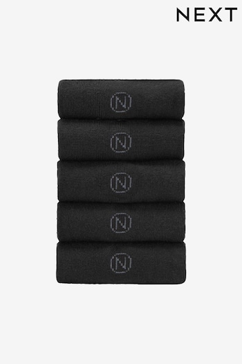 Black 5 Pack Cushioned Sole Comfort Socks (372106) | £15