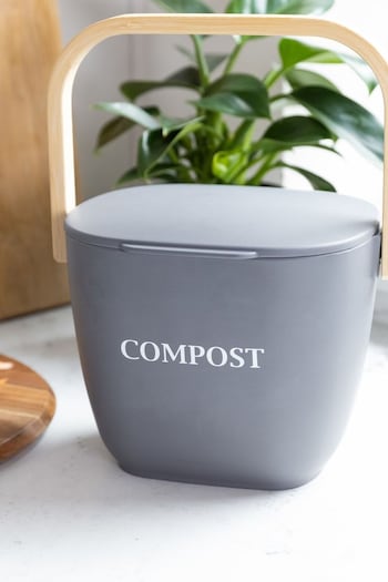 Natural Elements Grey Bamboo Kitchen Compost Bin (372154) | £33