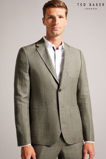 Ted Baker Green Taylorj Slim Linen Wool Jacket (372236) | £295