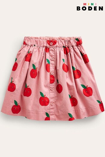 Boden Pink Button Through Apple Twirly Skirt (372415) | £27 - £32