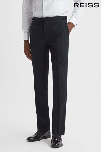 Reiss Navy Deal Modern Fit Jacquard Trousers (372446) | £168