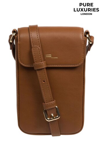 Pure Luxuries London Selena Nappa Leather Cross-Body Phone Bag (372467) | £39