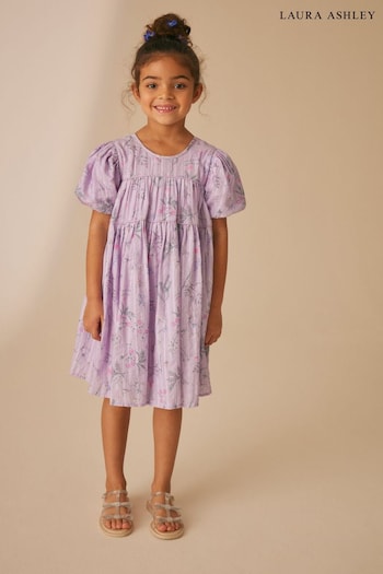 Laura Ashley Lilac Sparkle Crosswell Smock Dress (372565) | £34 - £38