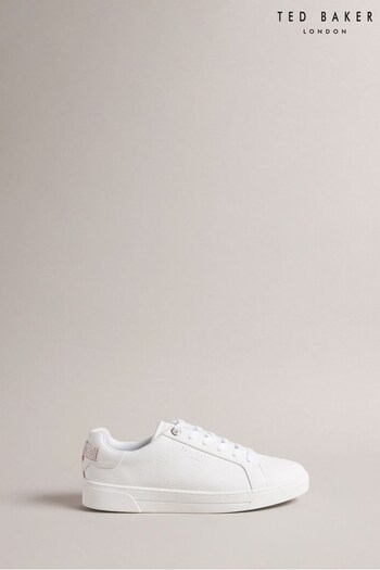Ted Baker Arpele Crystal Detail Cupsole White Trainers (373105) | £110