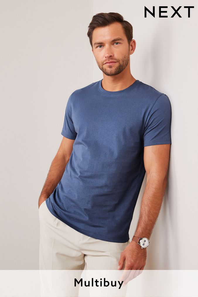 Blue Denim Essential Crew Neck T-Shirt (373442) | £8.50
