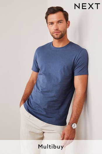 Blue Denim Regular Fit Essential Crew Neck T-Shirt (373442) | £8