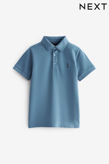Blue Mid Short Sleeve Polo Mens Shirt (3-16yrs) (373568) | £7 - £12