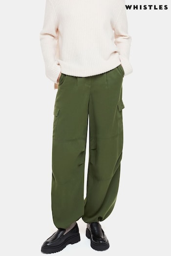 Whistles Green Grace Luxe Cargo Trousers (373792) | £119