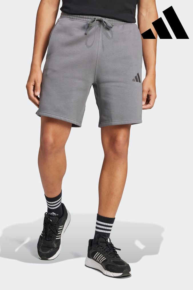 Adidas grey shorts mens on sale