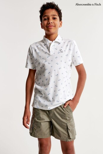 Abercrombie & Fitch Printed White Little Polo Shirt (373907) | £22