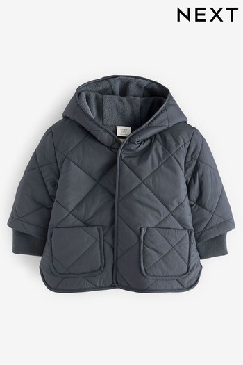 Charcoal Grey Stripe Quilted Jacket (0mths-2yrs) (374154) | £20 - £22