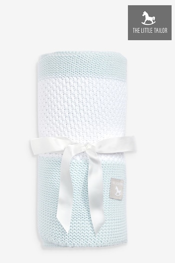 Blue Large Supersoft Textured Cotton-Knitted Blanket (374213) | £35